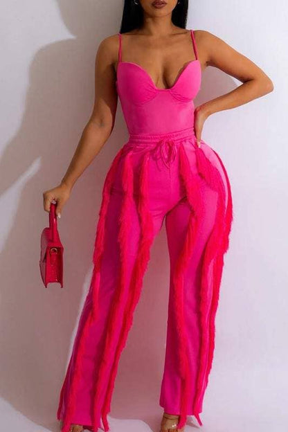Women's Emerald Green Bustier Jumpsuit with Wide Leg Pants, Spaghetti Straps, Sweetheart Neckline