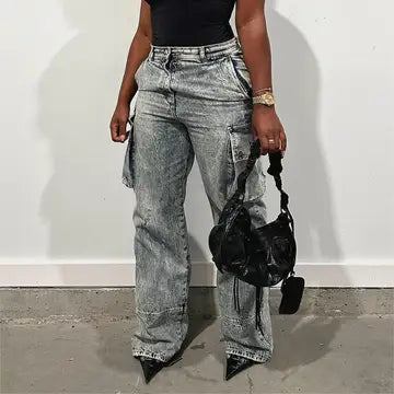 Vintage Cargo Pants Women Jeans