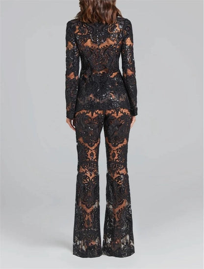 Glam Sequin Lace Suit: Business Meets Style